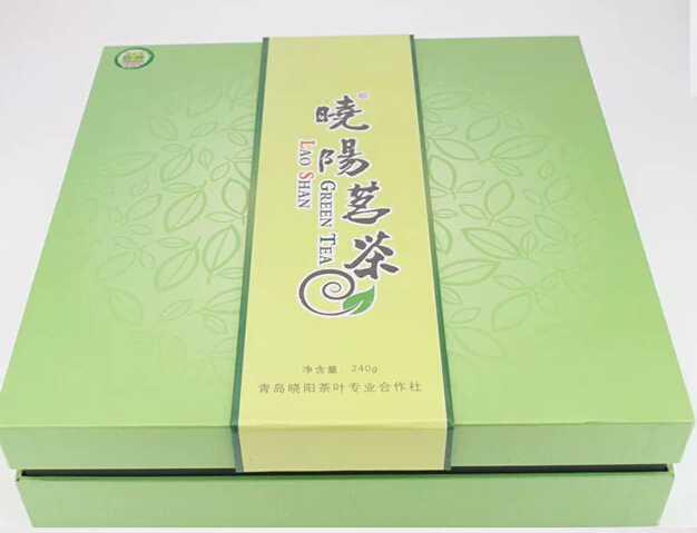 青岛崂山绿茶礼盒价格绿色浓香型礼盒。